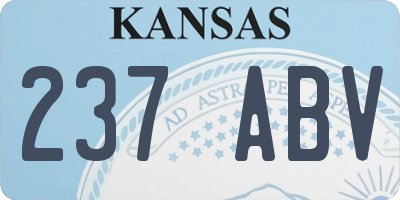 KS license plate 237ABV