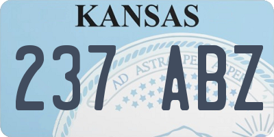 KS license plate 237ABZ