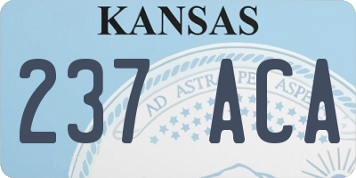 KS license plate 237ACA
