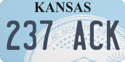 KS license plate 237ACK