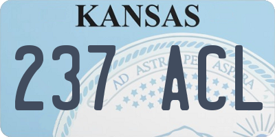 KS license plate 237ACL