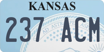 KS license plate 237ACM