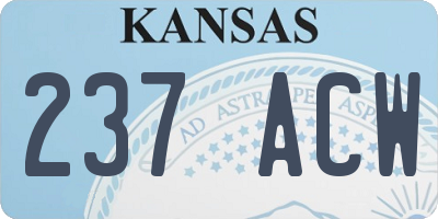 KS license plate 237ACW