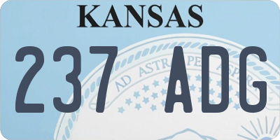 KS license plate 237ADG