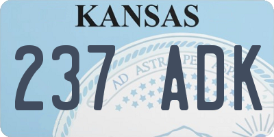 KS license plate 237ADK
