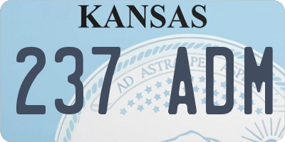 KS license plate 237ADM