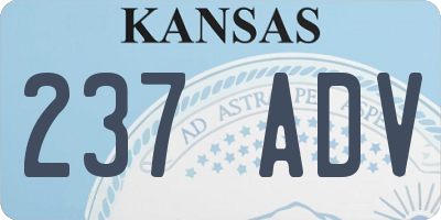 KS license plate 237ADV