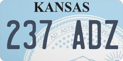 KS license plate 237ADZ