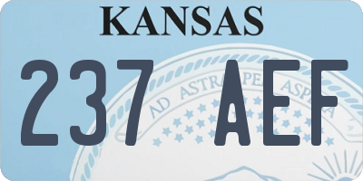 KS license plate 237AEF