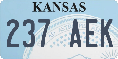 KS license plate 237AEK