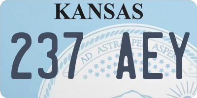 KS license plate 237AEY