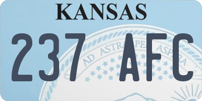 KS license plate 237AFC