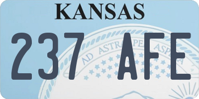 KS license plate 237AFE