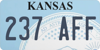 KS license plate 237AFF