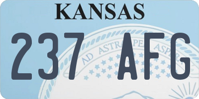 KS license plate 237AFG