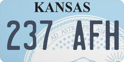 KS license plate 237AFH