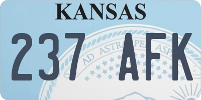 KS license plate 237AFK