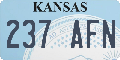 KS license plate 237AFN
