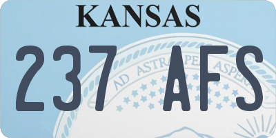 KS license plate 237AFS
