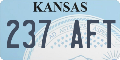 KS license plate 237AFT