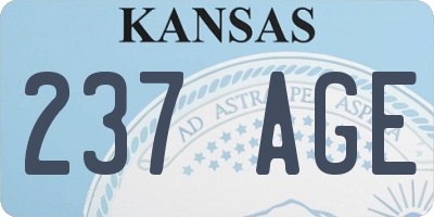 KS license plate 237AGE