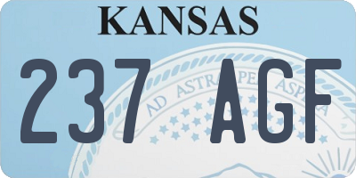 KS license plate 237AGF