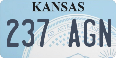 KS license plate 237AGN