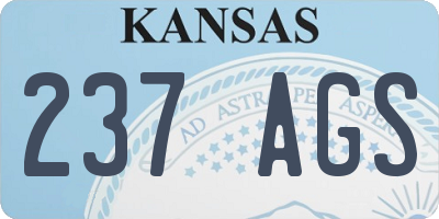 KS license plate 237AGS