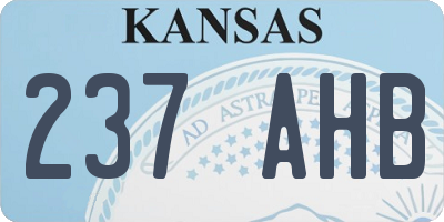 KS license plate 237AHB