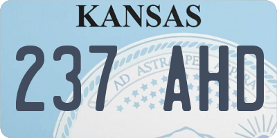 KS license plate 237AHD