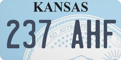 KS license plate 237AHF