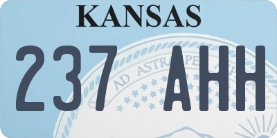 KS license plate 237AHH