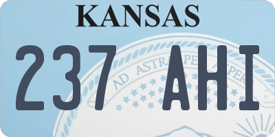 KS license plate 237AHI