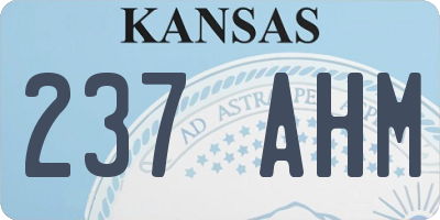 KS license plate 237AHM