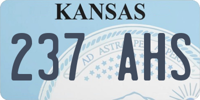 KS license plate 237AHS