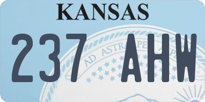 KS license plate 237AHW