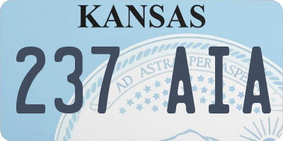 KS license plate 237AIA
