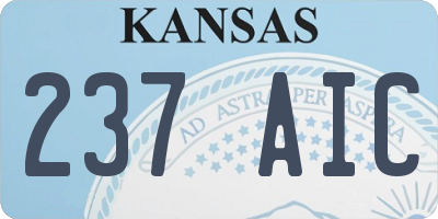 KS license plate 237AIC