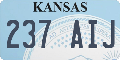 KS license plate 237AIJ