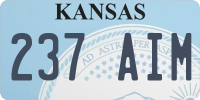 KS license plate 237AIM