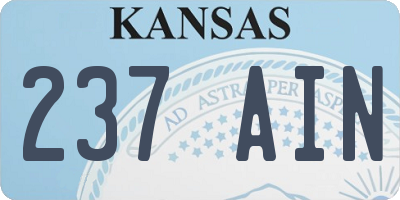 KS license plate 237AIN
