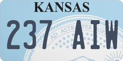 KS license plate 237AIW