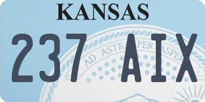 KS license plate 237AIX