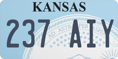 KS license plate 237AIY