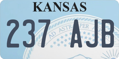 KS license plate 237AJB