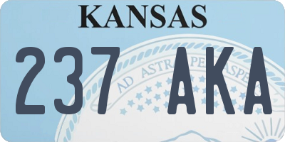 KS license plate 237AKA