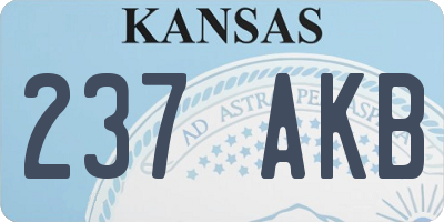 KS license plate 237AKB