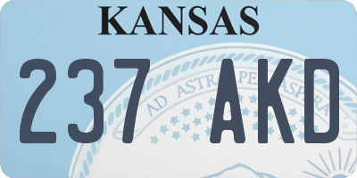 KS license plate 237AKD