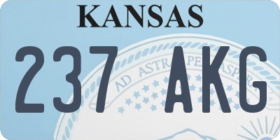 KS license plate 237AKG