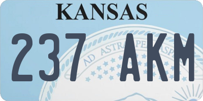 KS license plate 237AKM